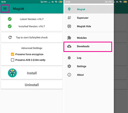 Magisk Manager Download Section