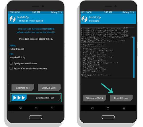 magisk zip for android 10